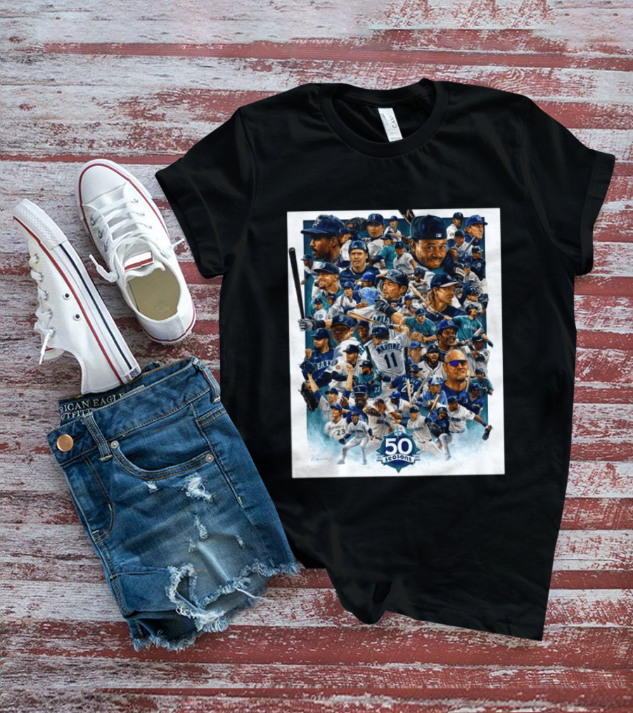 50 Seasons Presenting The Greatest Mariners Players Of All Time T-Shirt