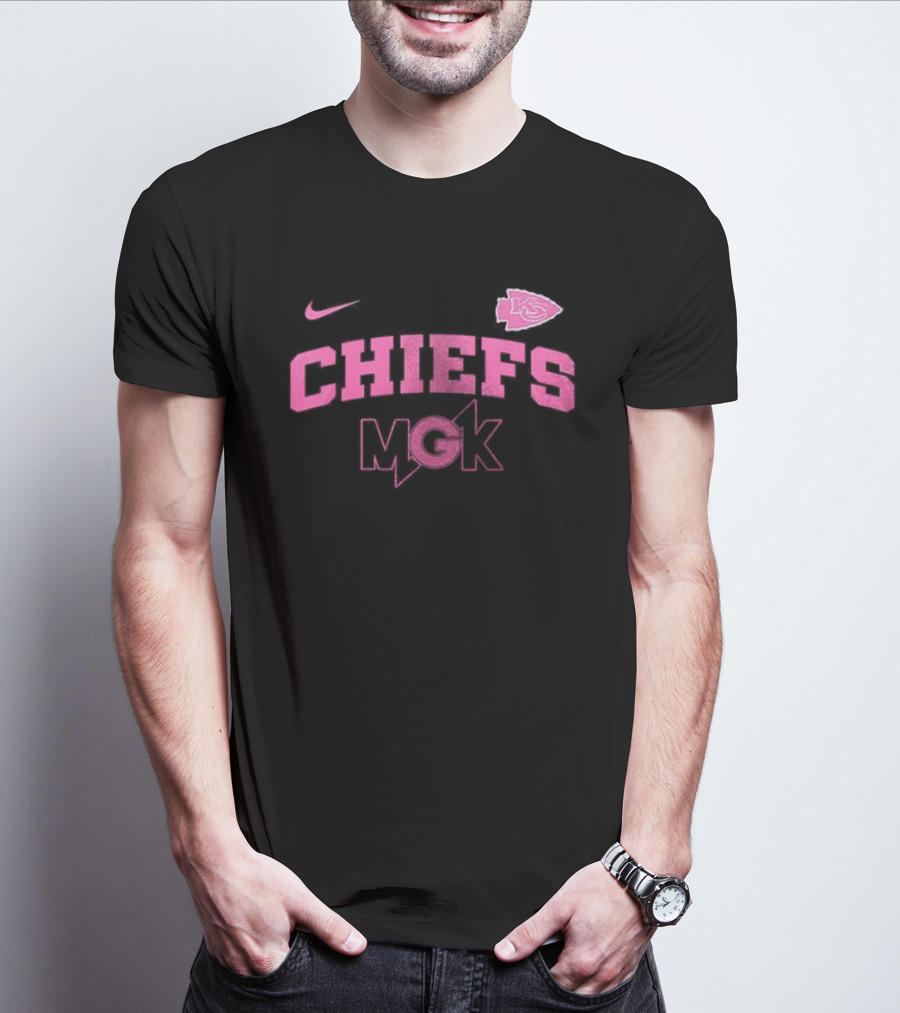 Nike Kansas City Chiefs MGK Collaboration Pink T-Shirt