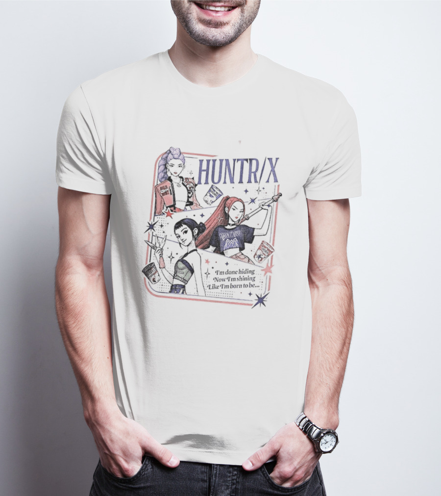 HUNTR/X Anime Demon Hunter Trio Featuring Mira Rumi Zoey T-Shirt