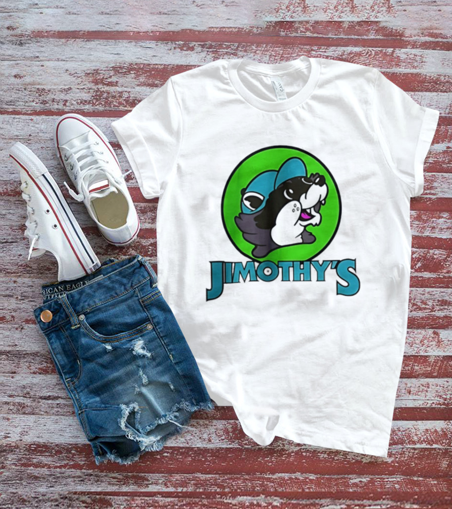 Jimothy's Cartoon Hat Character In Green Circle T-Shirt