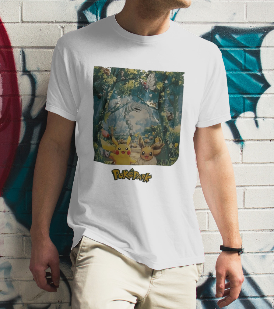 Pikachu Eevee PokéPark Kanto Forest Onix Butterfree Scene T-Shirt
