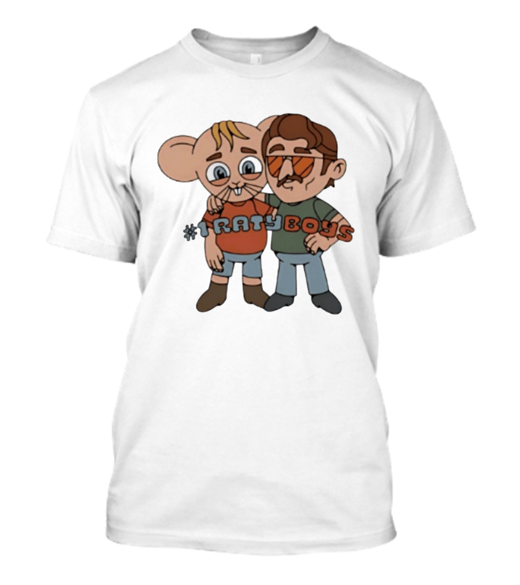 Ratyboys Cartoon Characters With Mouse And Sunglasses Duo T-Shirt