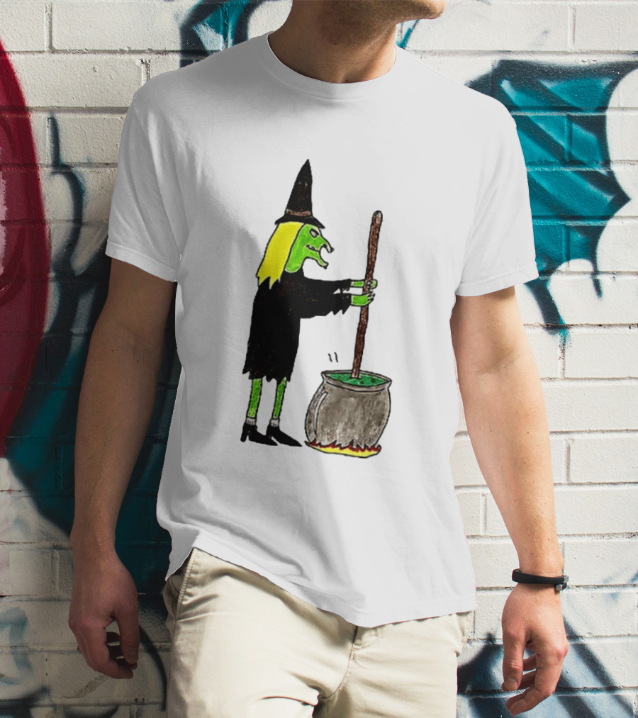 Witch Stirring Cauldron Soup Season Halloween Magic T-Shirt