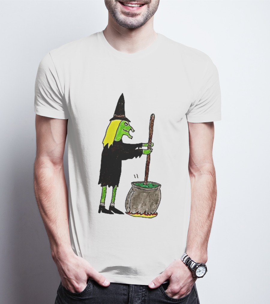 Witch Stirring Cauldron Soup Season Halloween Magic T-Shirt
