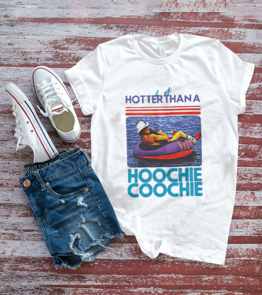 Hotter Than A Hoochie Coochie Lake Float Cowboy Hat T-Shirt