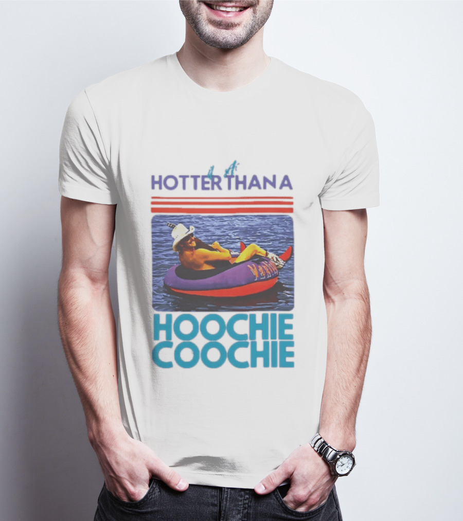 Hotter Than A Hoochie Coochie Lake Float Cowboy Hat T-Shirt
