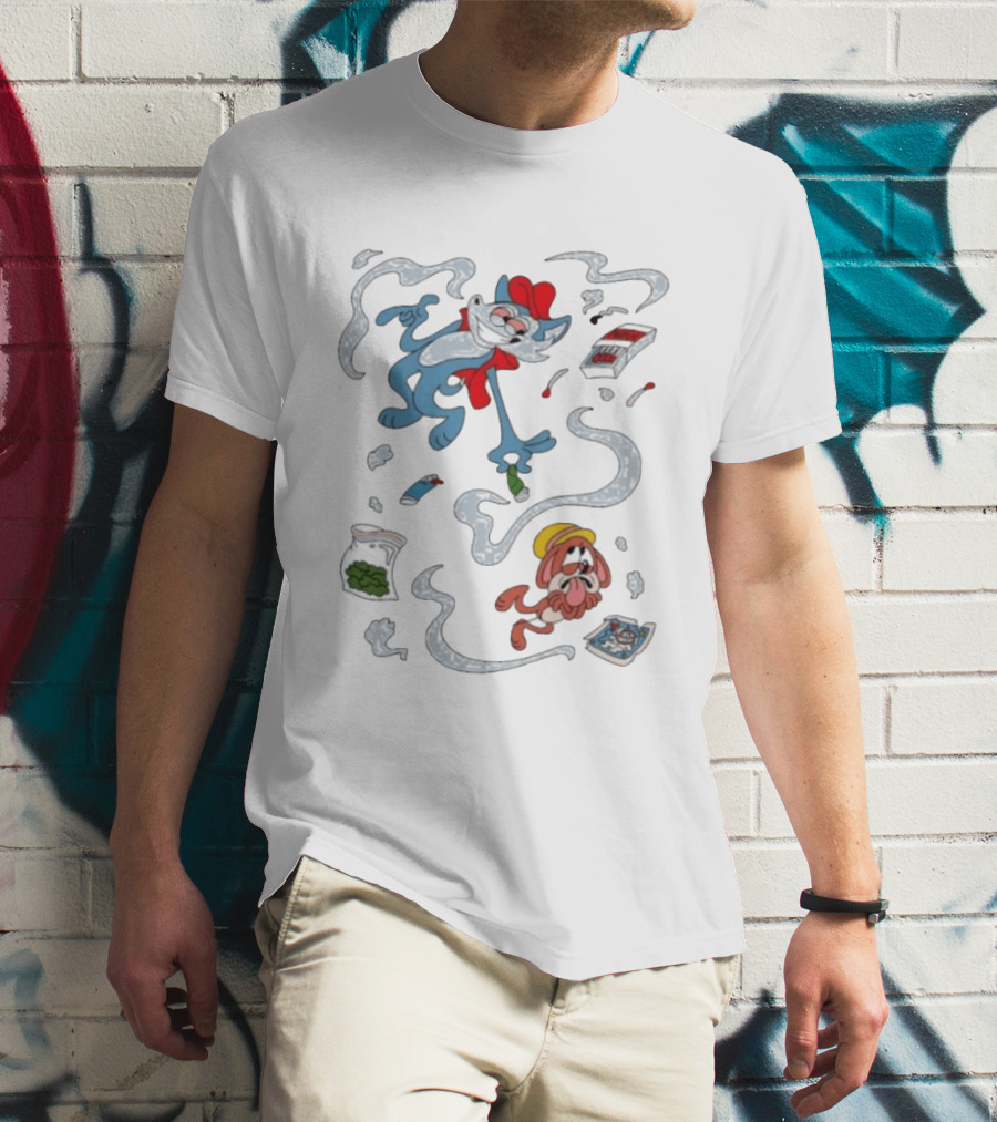 Original Ls Mark Catching Up Episode 2 Cartoon Characters With Smoke And Comic Effects T-Shirt