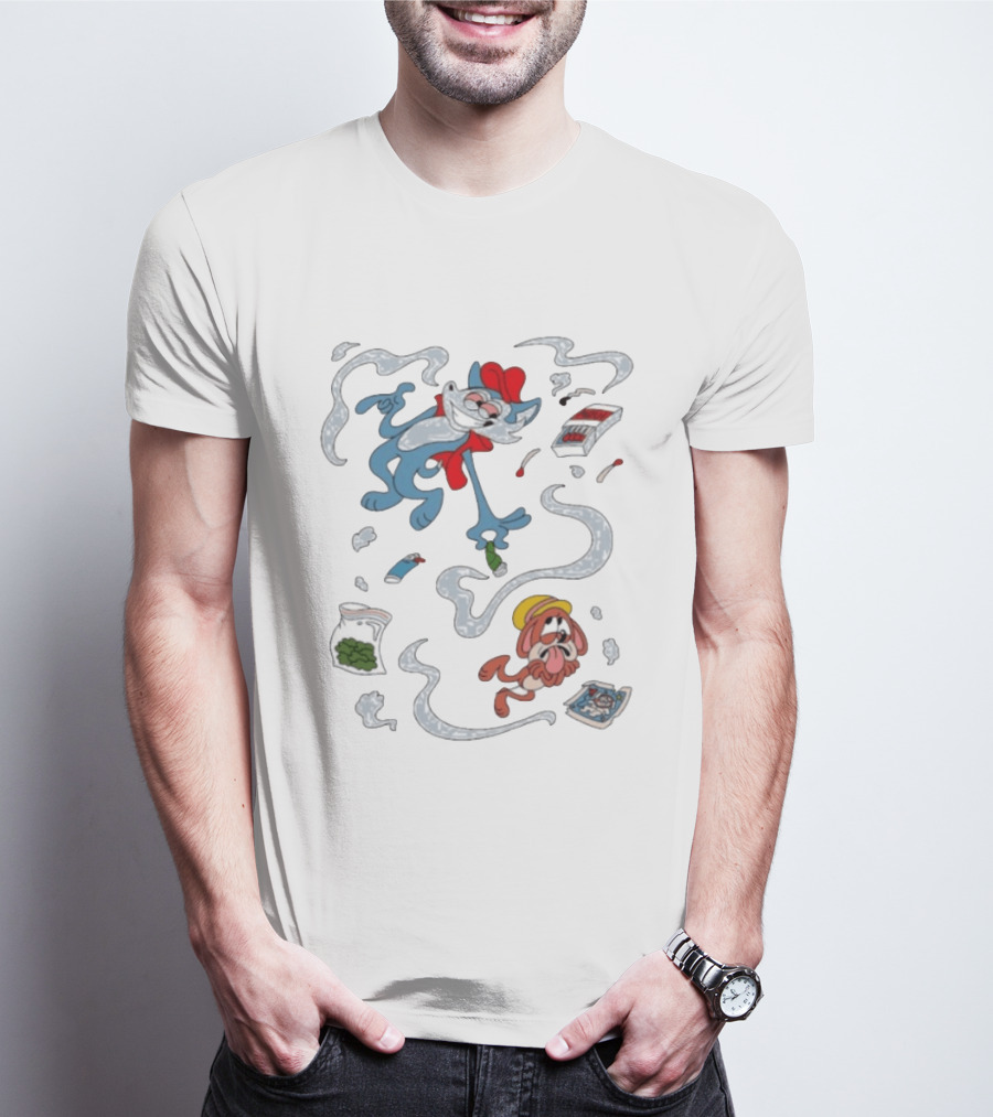 Original Ls Mark Catching Up Episode 2 Cartoon Characters With Smoke And Comic Effects T-Shirt