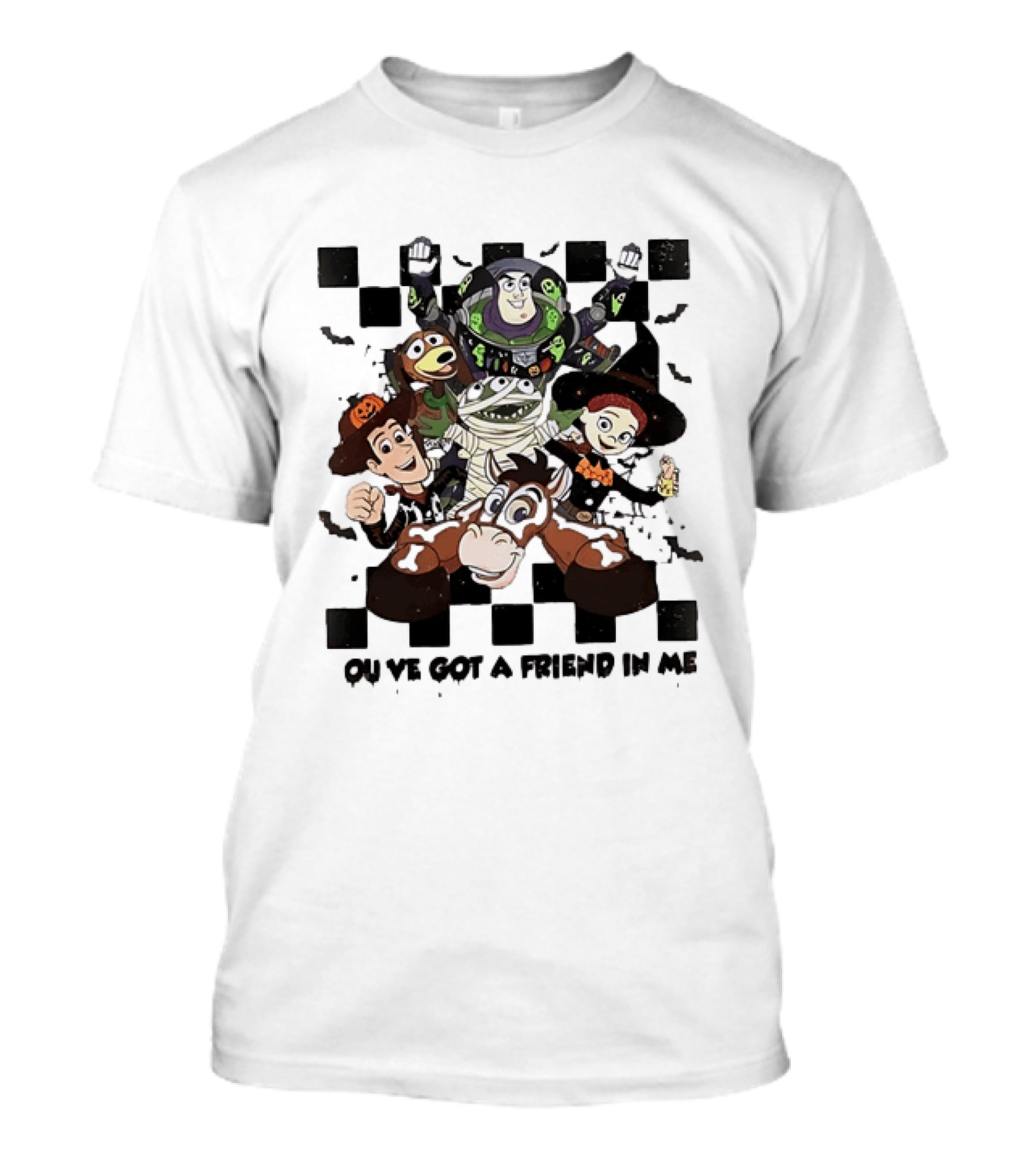 Toy Story Halloween Mashup You've Got A Friend In Me Buzz Woody Jessie Slinky Bullseye T-Shirt