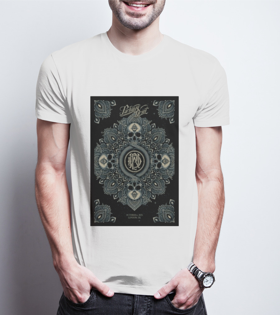 Parkway Drive Tour London UK October 4 2025 Mandala And Skull T-Shirt