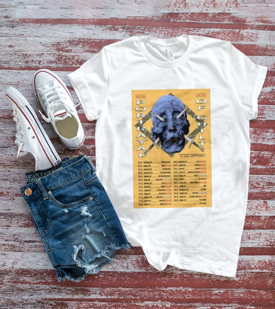 Portrayal Of Guilt Europe Tour 2025 Featuring Deafheaven Dates And Locations T-Shirt