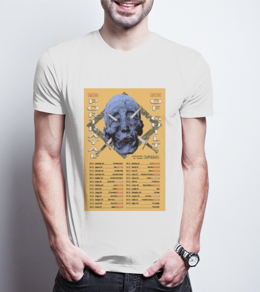Portrayal Of Guilt Europe Tour 2025 Featuring Deafheaven Dates And Locations T-Shirt