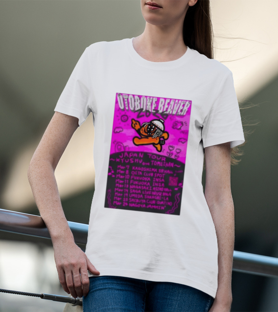 Otoboke Beaver Japan Tour 2026 Kyushu Tomiehan Kagoshima Oita Fukuoka Nagasaki Saga Umeda Shibuya Nagoya T-Shirt