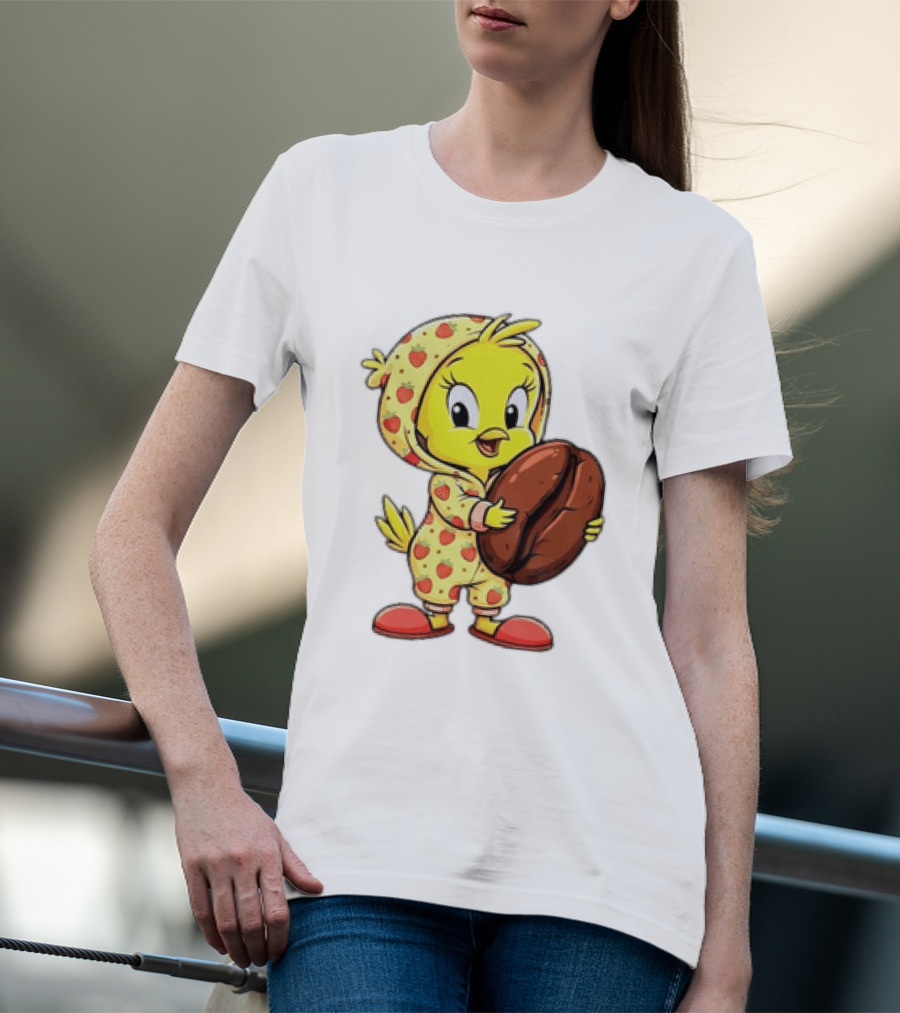 Tweety Coffee I Haven't Lost My Mind Half Of It Just Wandered Off Pajamas With Strawberry Onesie And Coffee Bean T-Shirt