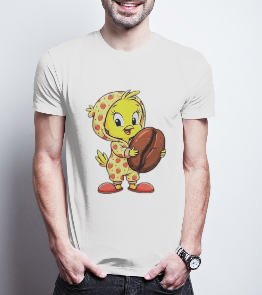 Tweety Coffee I Haven't Lost My Mind Half Of It Just Wandered Off Pajamas With Strawberry Onesie And Coffee Bean T-Shirt