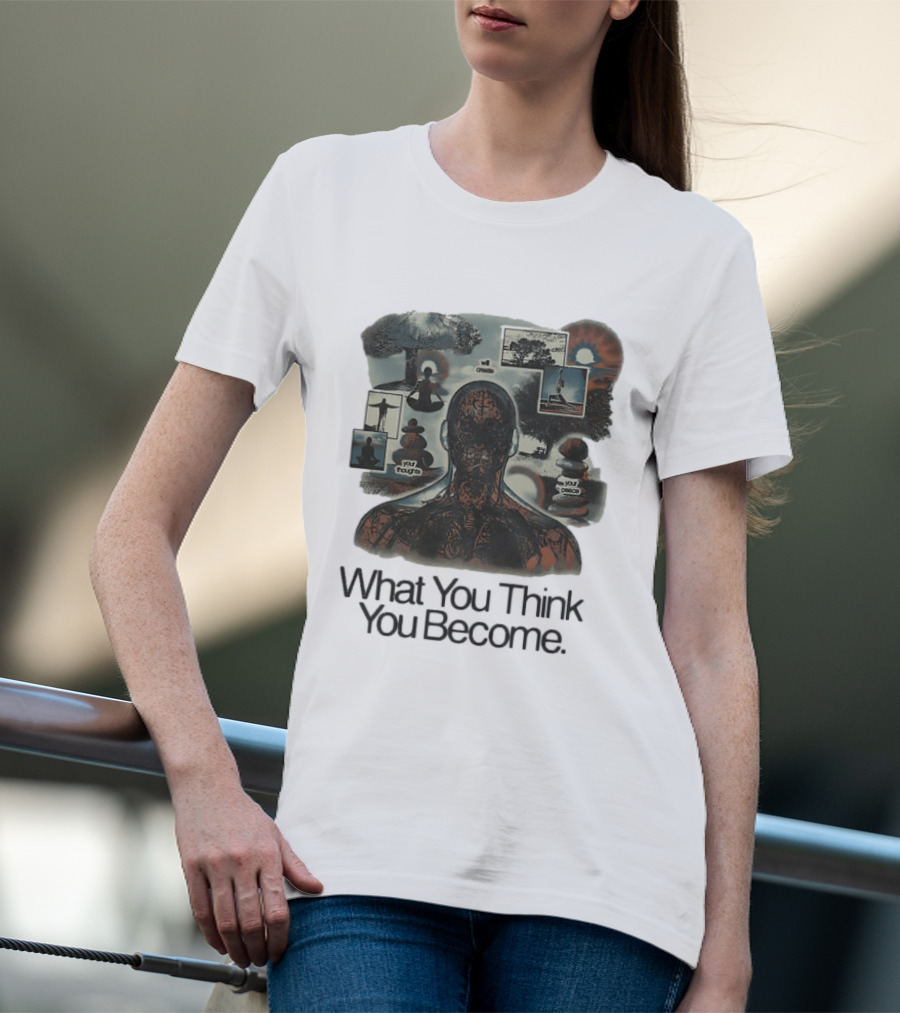 What You Think You Become Meditation Mindset Your Thoughts Shape Your Peace T-Shirt