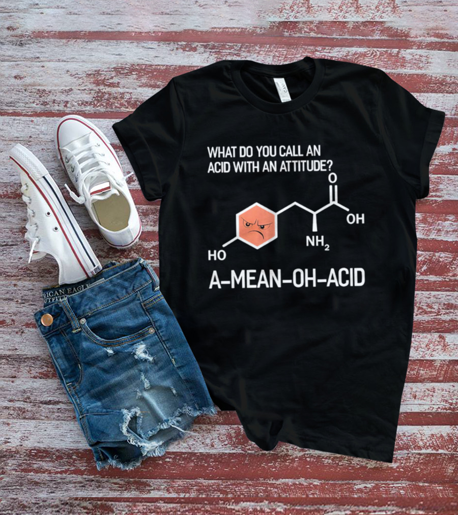 What Do You Call An Acid With An Attitude A Mean Oh Acid Chemistry Pun T-Shirt