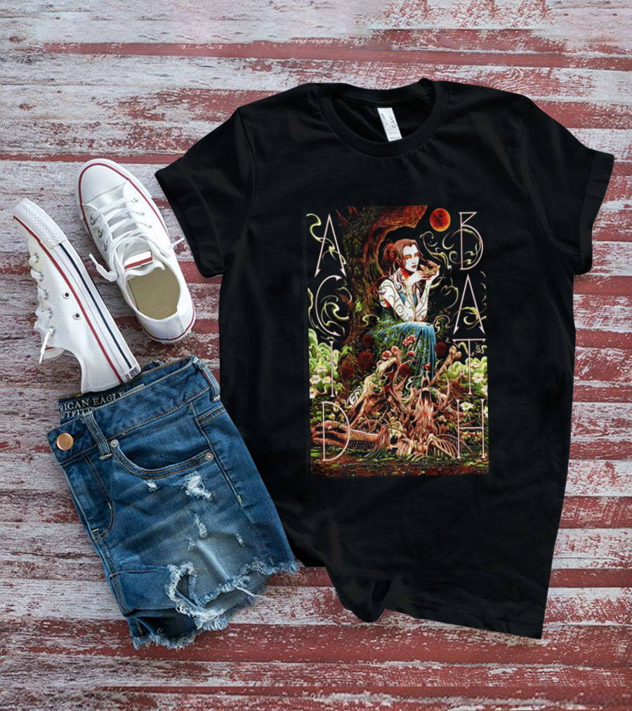Acid Bath Seattle 2026 Concert Ethereal Woman And Enchanted Forest Scene With Red Moon T-Shirt