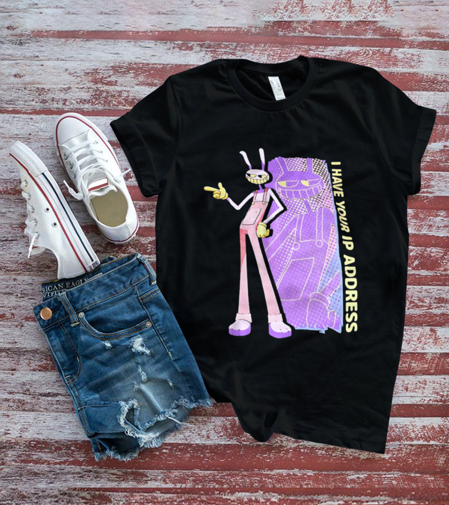 Jax I Have Your IP Address Meme Character In Overalls T-Shirt