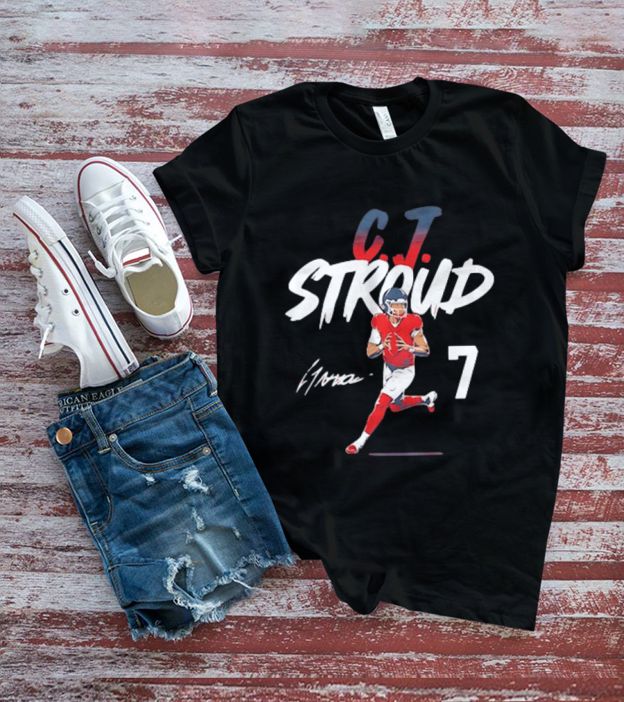 CJ Stroud Houston Number 7 Football Fan Gear T-Shirt