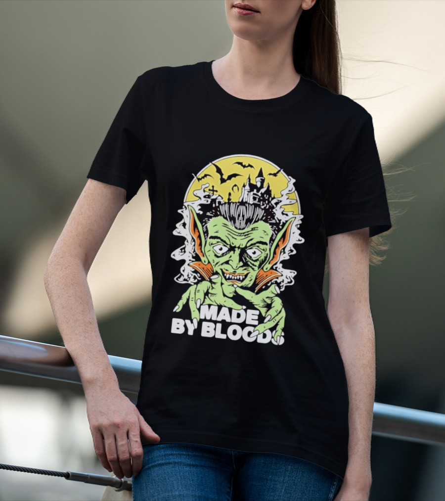 Vampire Halloween Made By Bloods Horror Bats And Haunted Castle T-Shirt
