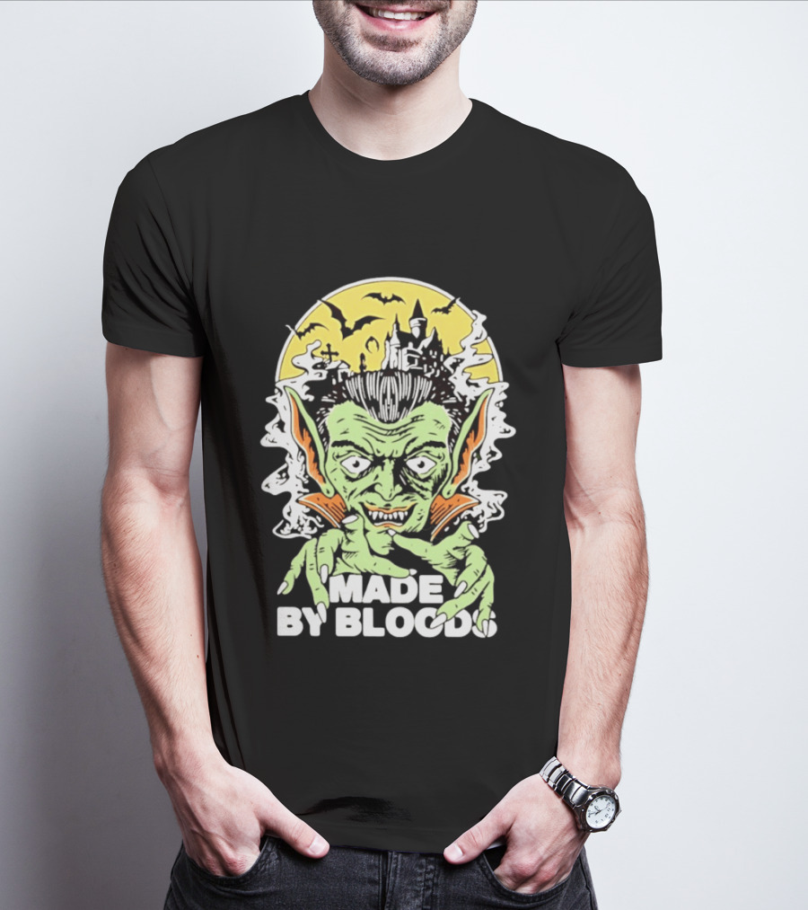 Vampire Halloween Made By Bloods Horror Bats And Haunted Castle T-Shirt