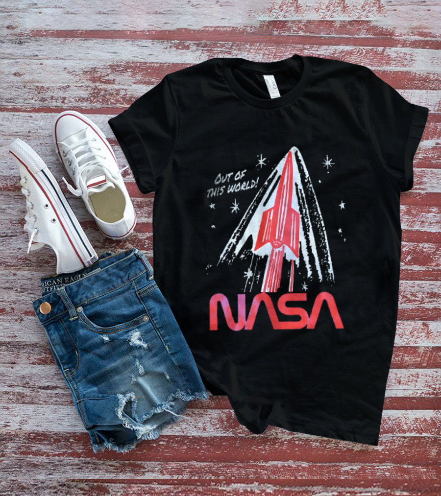NASA Out Of This World Distressed Rocket Vintage Space Travel T-Shirt