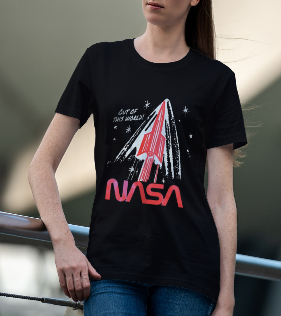 NASA Out Of This World Distressed Rocket Vintage Space Travel T-Shirt