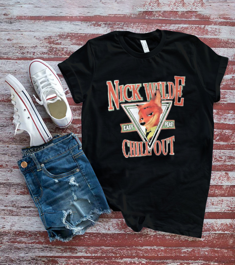 Nick Wilde Easy Peasy Chill Out Zootopia Triangle Frame T-Shirt