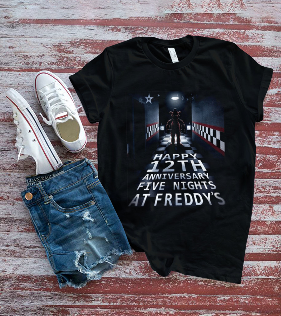 Five Nights At Freddy's Freddy Fazbear Happy 12th Anniversary Celebration T-Shirt