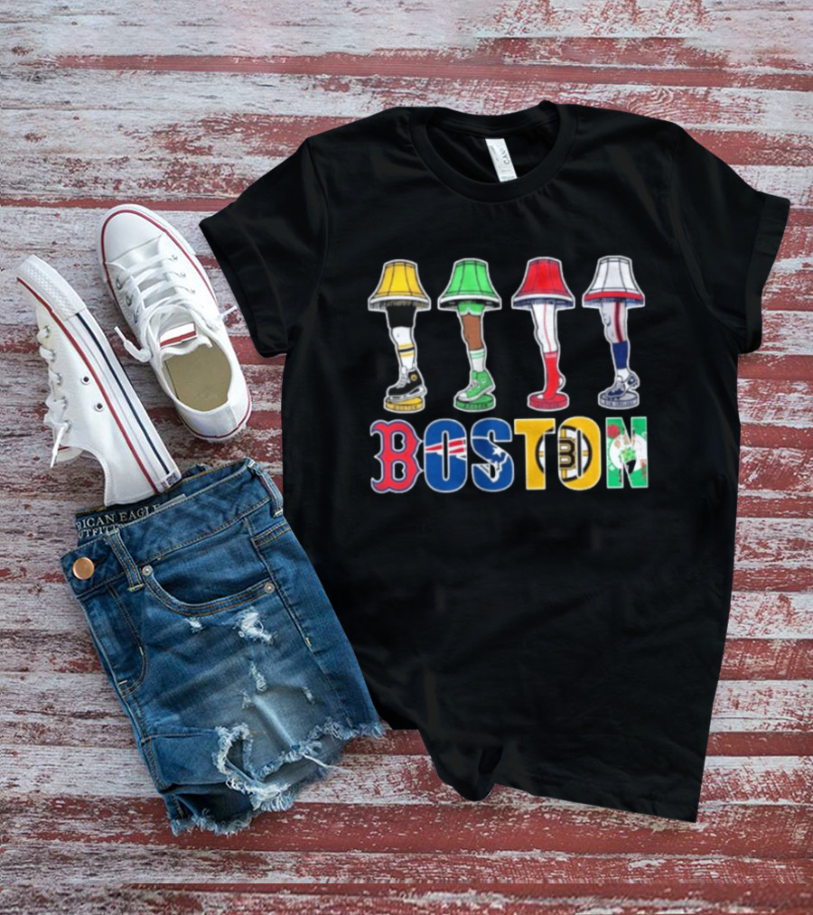 Original Boston Sports Teams Legs Lamp Parody 2025 Fenway Celtics Patriots Bruins Red Sox T-Shirt