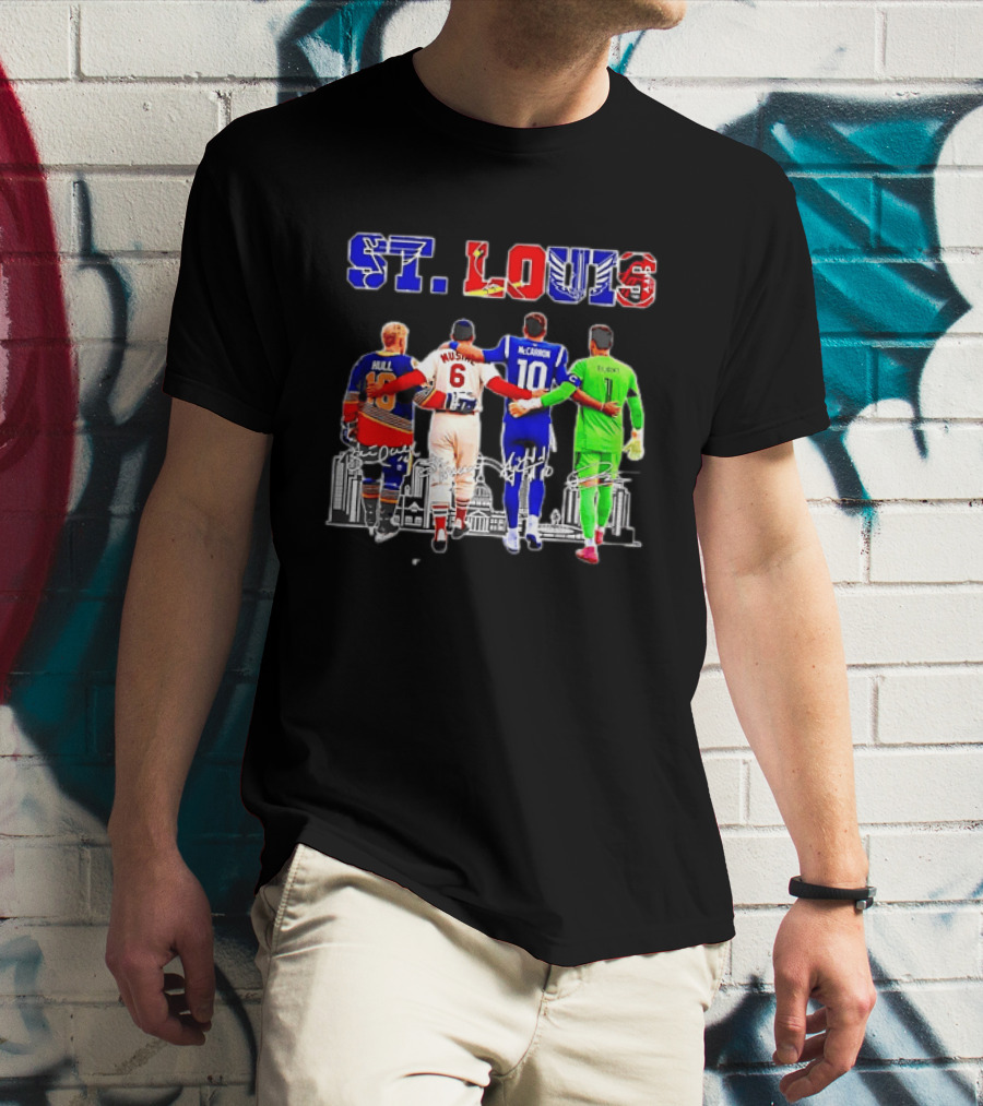 St Louis Hull Musial McCarron Berube Sports Team Players United Iconic City Skyline T-Shirt