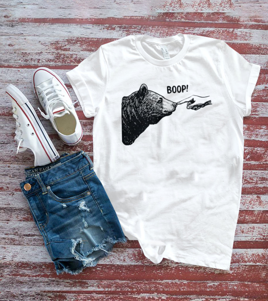 Bear Boop Finger Touching Nose T-Shirt