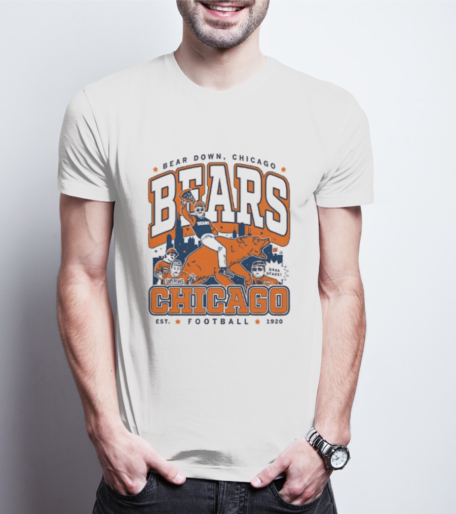 Bear Down Chicago Bears Football Est 1920 Skyline T-Shirt