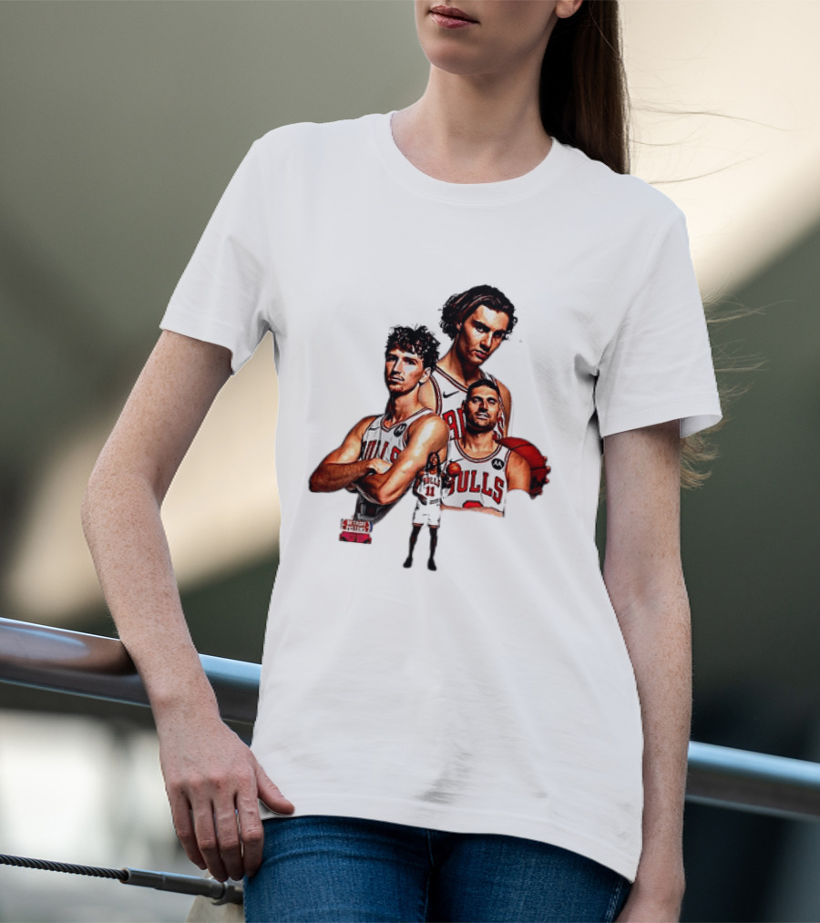 Classic Chicago Bulls NBA 2025 Season Opener Players Montage T-Shirt