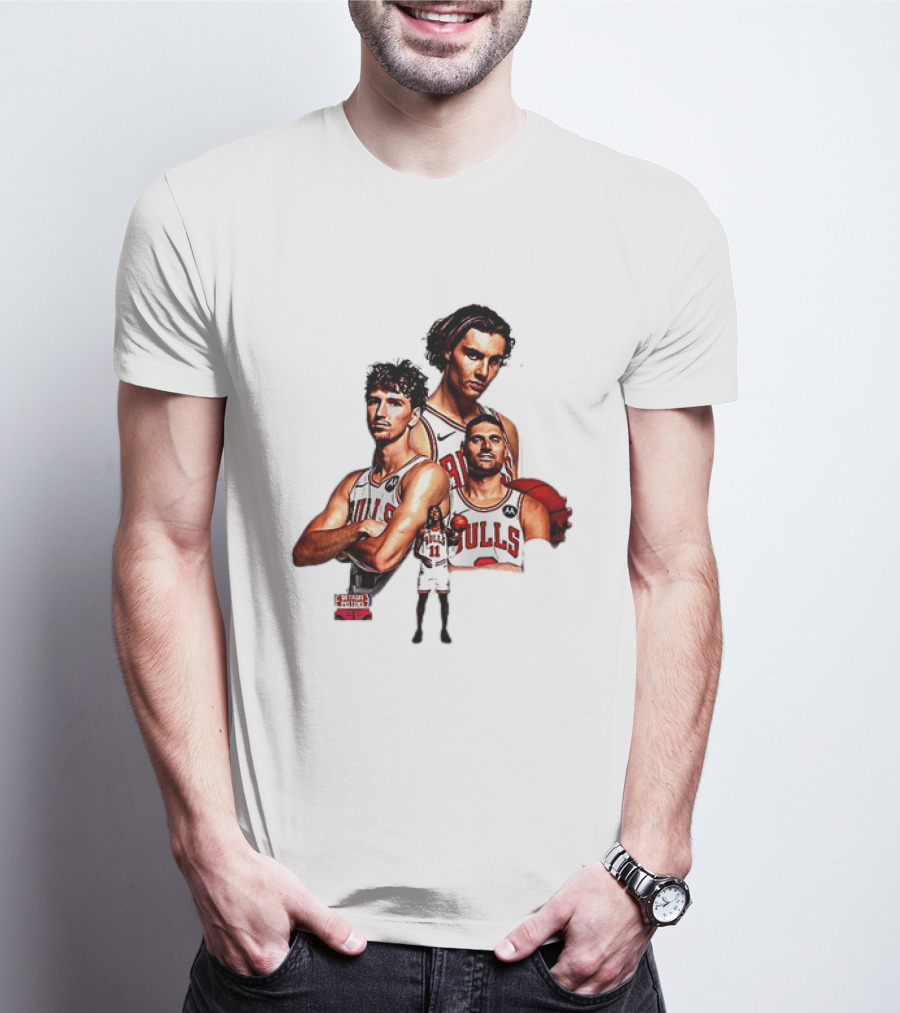 Classic Chicago Bulls NBA 2025 Season Opener Players Montage T-Shirt