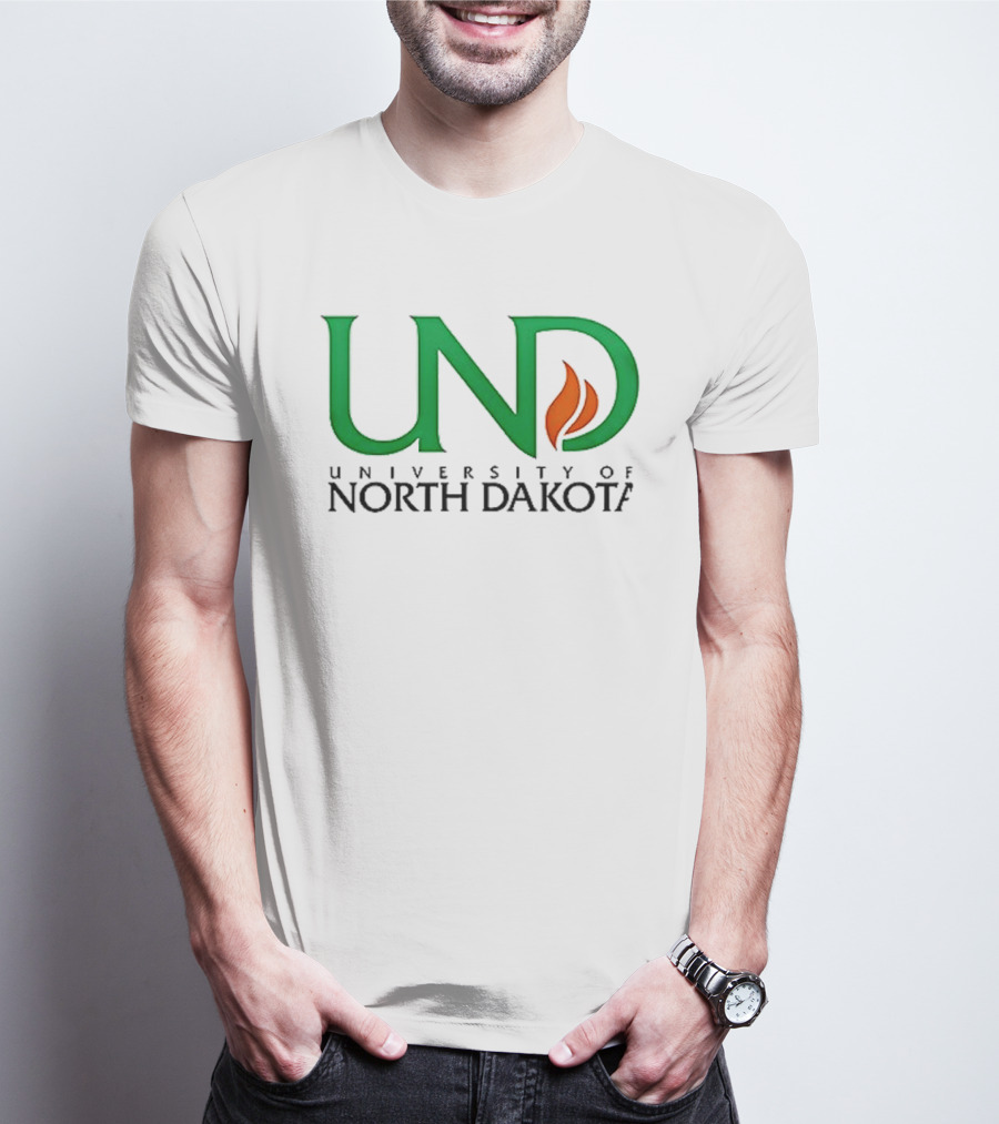 North Dakota Fighting Hawks Patriot USA Flag Charlie Kirk T-Shirt