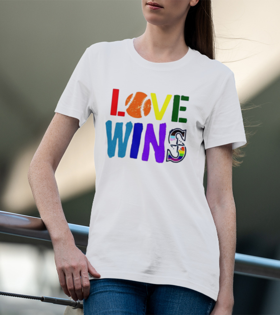 Julio Rodriguez Love Wins Seattle Mariners MLB Baseball T-Shirt