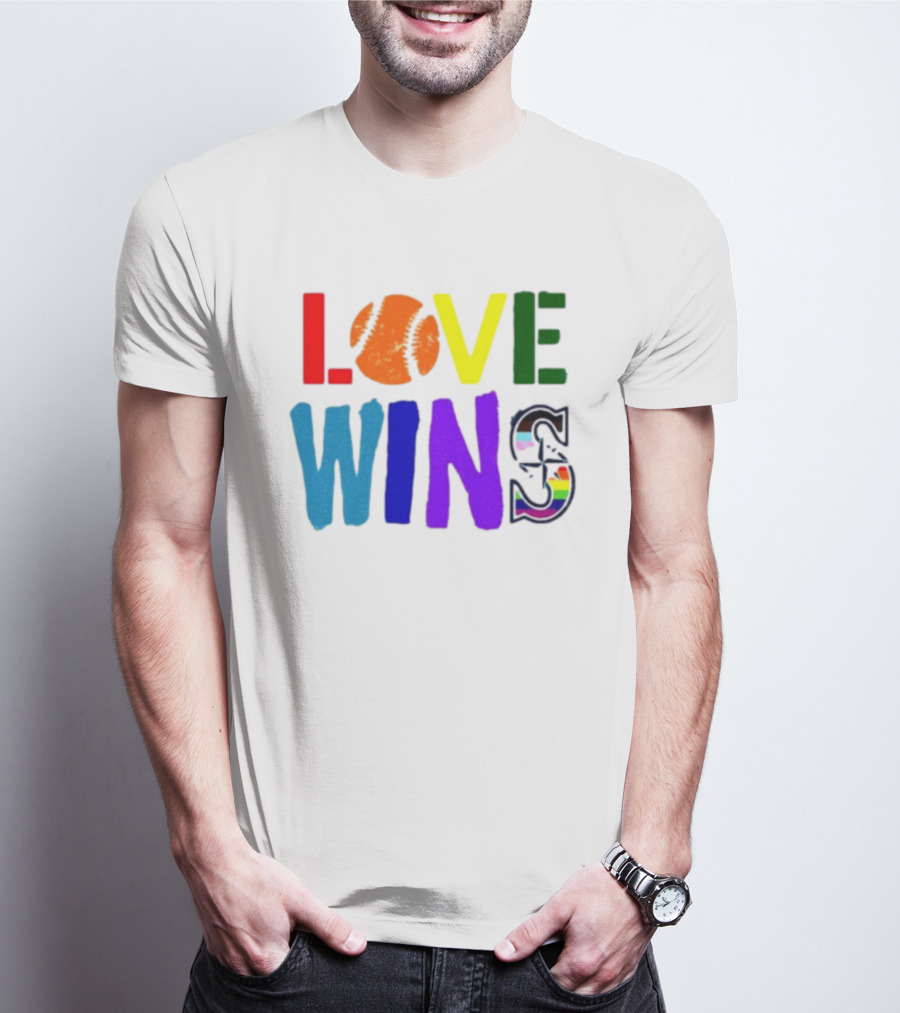Julio Rodriguez Love Wins Seattle Mariners MLB Baseball T-Shirt