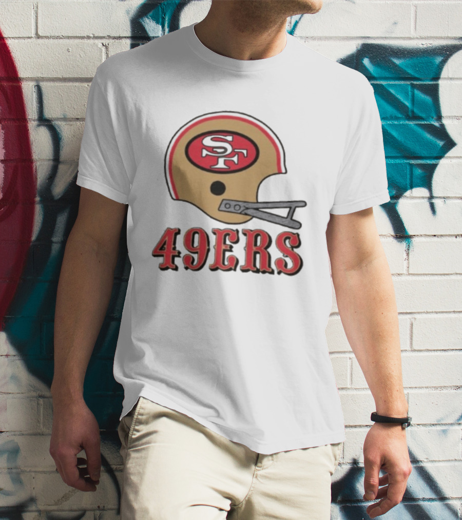 San Francisco 49ers SF Gold Helmet Big 49ers T-Shirt