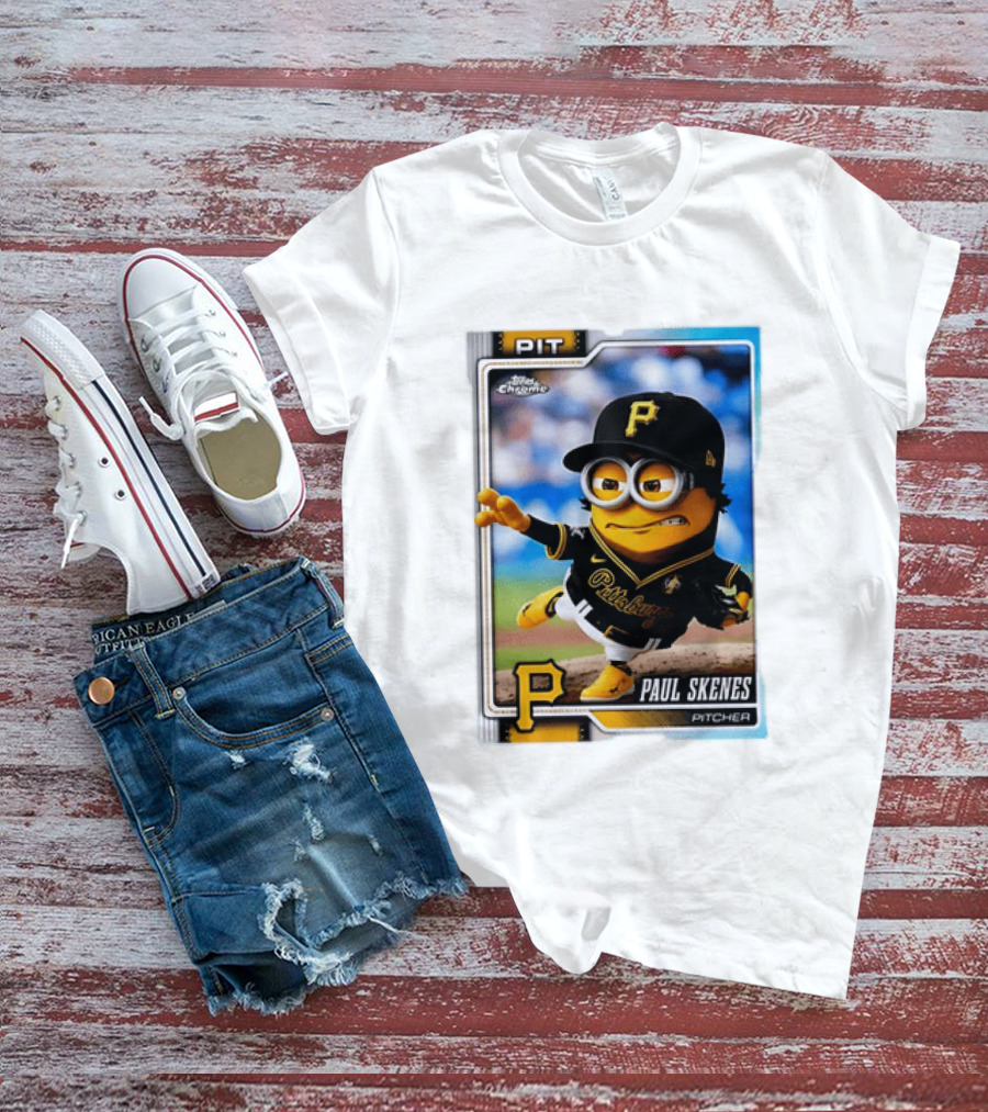 Paul Skenes Pittsburgh Pirates Minion Pitcher Topps Chrome Card PIT T-Shirt