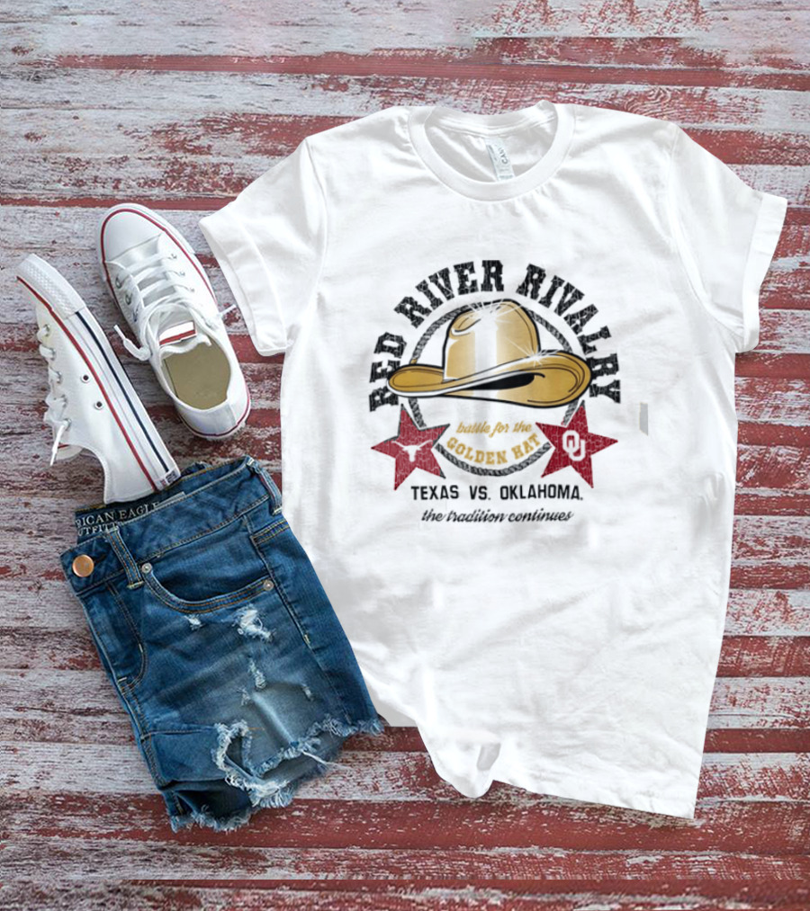 Red River Rivalry Texas Vs Oklahoma The Tradition Continues T-Shirt