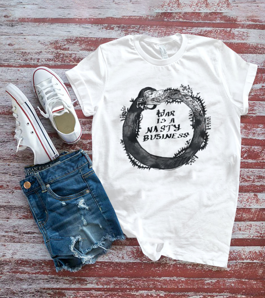 War Is A Nasty Business Ouroboros Serpent Circle T-Shirt