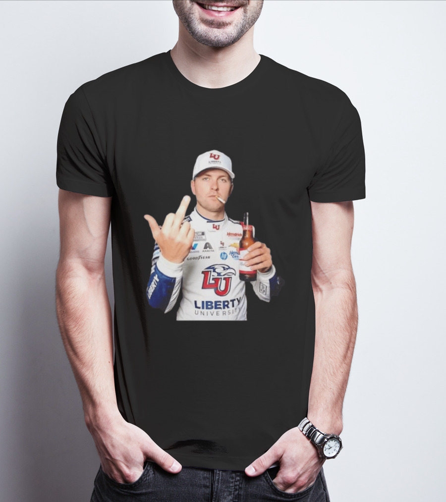 William Byron Liberty University Middle Finger Hendrick Motorsports NASCAR T-Shirt