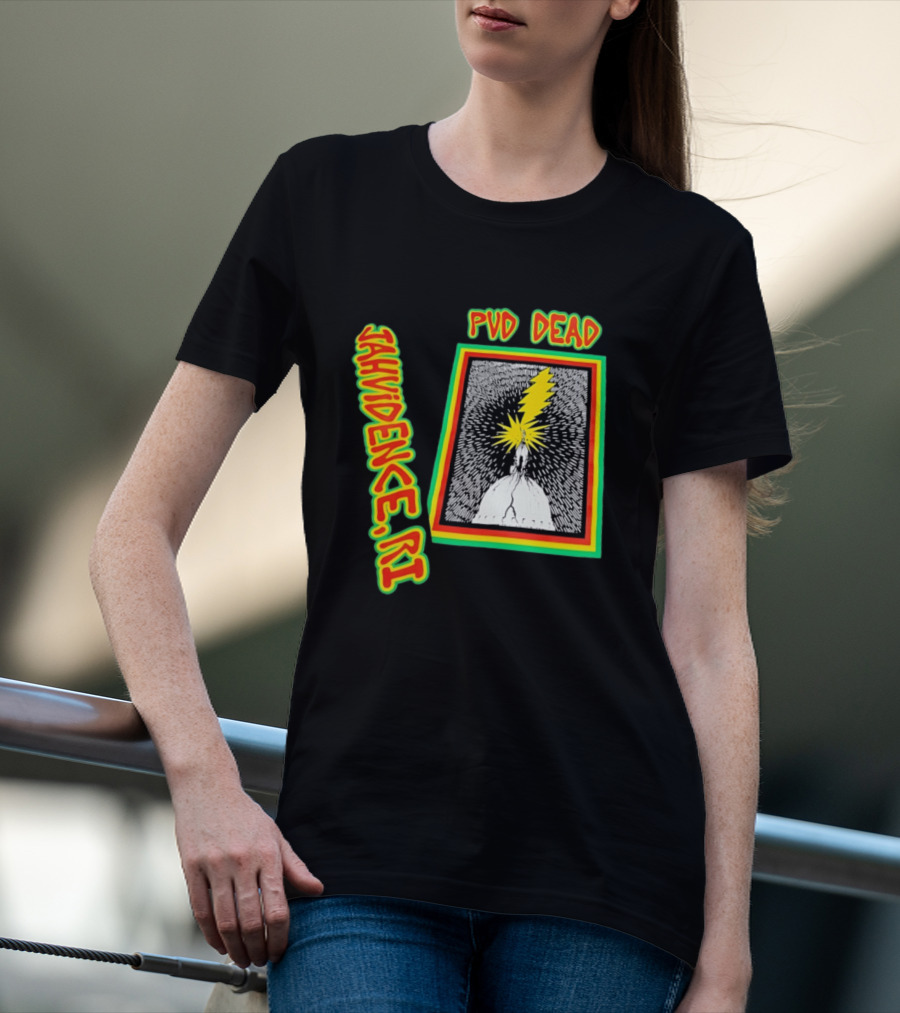 PVD Dead Jahvidence RI Providence Graphic Lightning Bolt T-Shirt