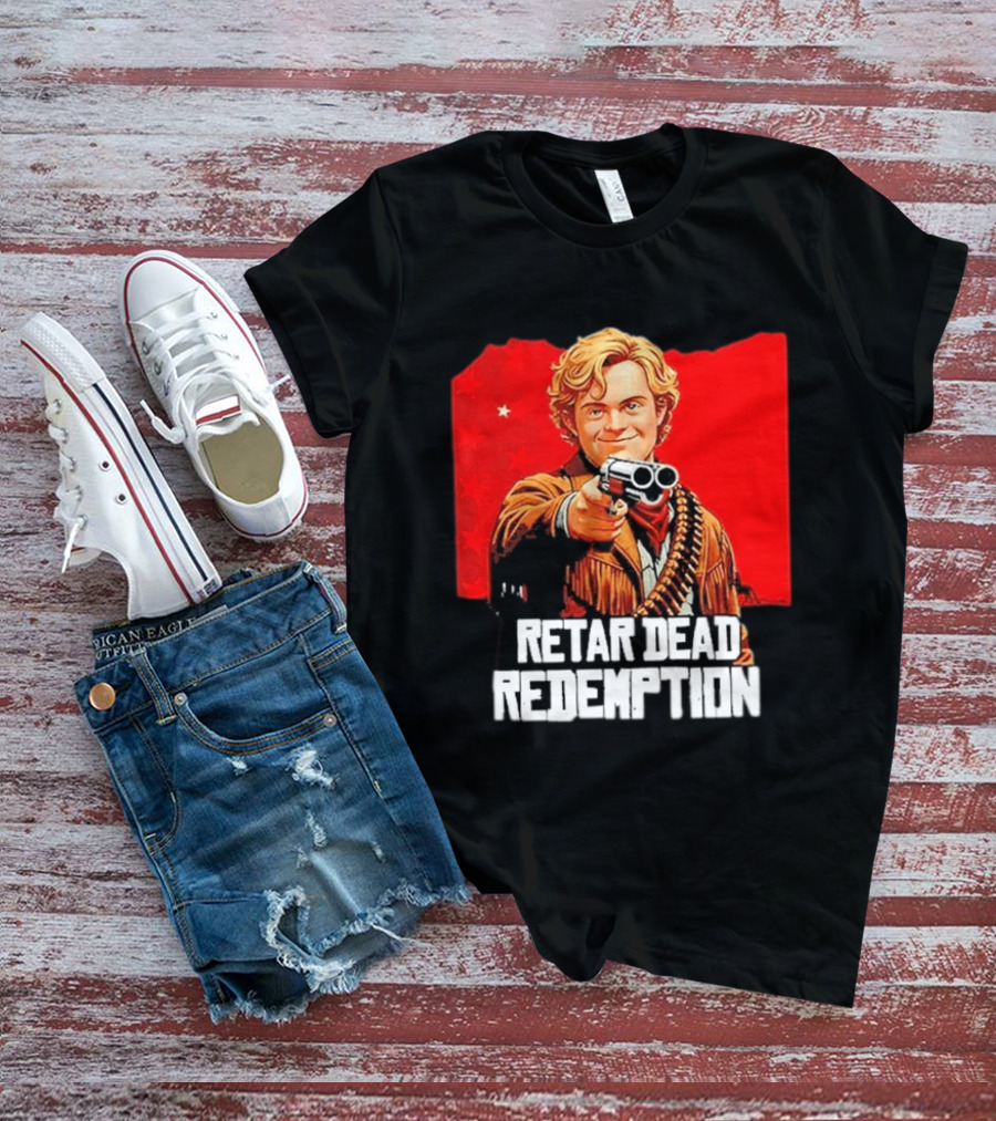 Retar Dead Redemption Western Cowboy And Revolver T-Shirt