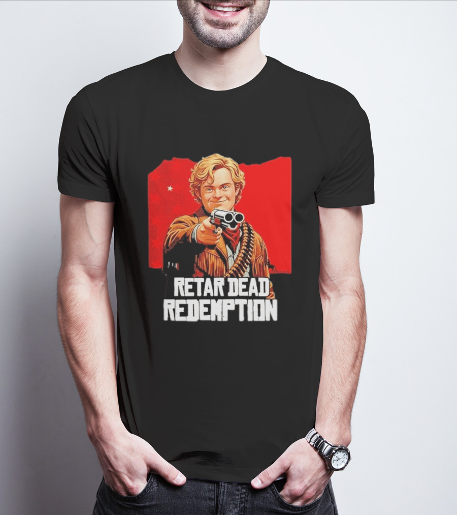 Retar Dead Redemption Western Cowboy And Revolver T-Shirt