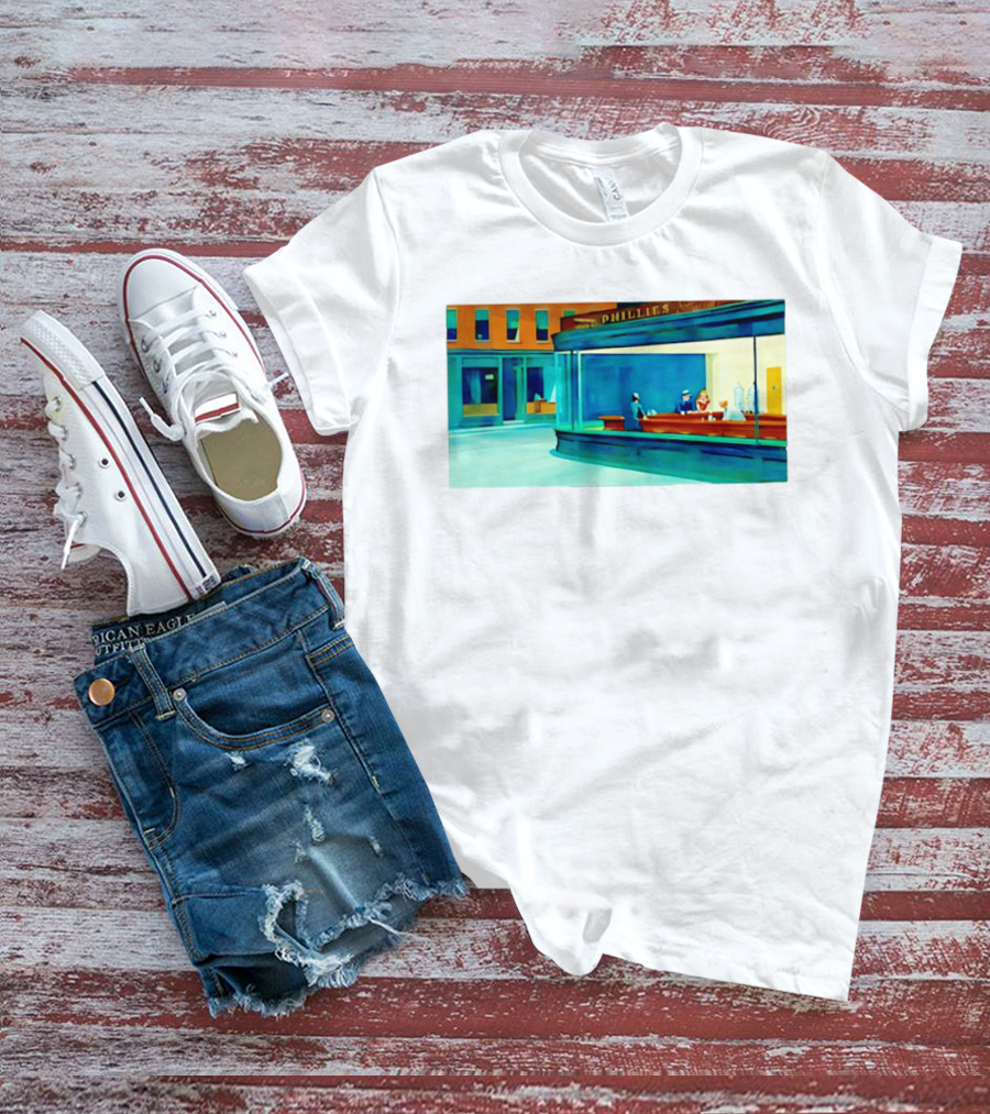 Philly Diner Institute Chicago Edward Hopper Scene T-Shirt