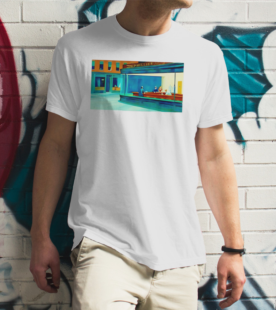 Philly Diner Institute Chicago Edward Hopper Scene T-Shirt