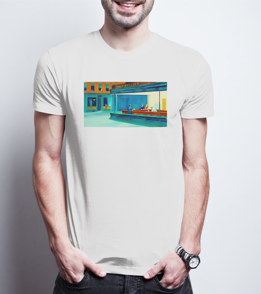 Philly Diner Institute Chicago Edward Hopper Scene T-Shirt